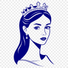 A digital illustration of a female character in royal attire.