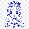 A young girl dressed as a princess in a medieval-inspired outfit, suitable for clip art and vector design.