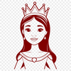A young female princess character in a medieval setting, created as a vector graphic.