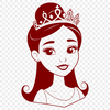 A regal female figure in a crown and gown, designed as a vector graphic for use in various digital projects.