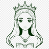 Female royalty illustration in vector format, suitable for various digital uses.