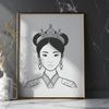 A young female princess character designed as vector art for crafting or design projects.