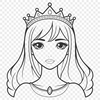 A young female character dressed as a princess, suitable for vector art projects.