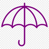 Simple line drawing of an umbrella designed as vector art for various applications including clip art and stencil designs.