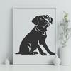 Artistic Sitting Labrador Retriever Drawing