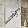 Beautiful Dagger Digital Drawing - Free DXF Download