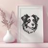 Cute Australian Shepherd In SVG & DXF