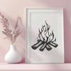 Beautiful Flames - Laser Engraver PNG Free Download