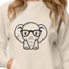 Beautiful Elephant Illustration with Glasses An illustration of an elephant wearing glasses, created as a vector graphic.