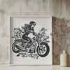 Floral Motorcycle In PDF & PNG