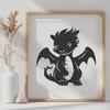 Artistic Dragon - Laser Engraver SVG