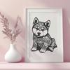 Sitting Shiba Inu Vector Illustration