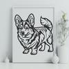 Artistic Welsh Corgi In PNG Format