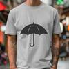 Vector Illustration of an Open Umbrella Silhouette A simple black silhouette of an open umbrella with a pointed tip.