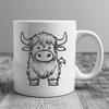 Standing Highland Cow Vector Image - Free SVG