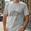 Colorful Canopy Umbrella Illustration A simple, stylized illustration of an umbrella with sturdy handle and colorful canopy.