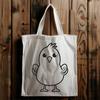 Line Art Chick Vector Design An illustration of a farm animal, showcasing the body structure of a chick.