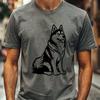 Beautiful Sitting Husky Vector Art