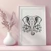 Floral Elephant In SVG & PNG