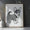 Free Standing Welsh Corgi Digital Drawing