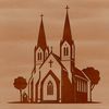 Traditional Protestant Church Icon An architectural illustration of a traditional Protestant church with a simple design.