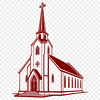 Traditional Protestant Church Design SVG A traditional Protestant church building with a simple design and steeply pitched roof.