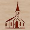 An illustration of a traditional Protestant church with a simple design, suitable for vector art and graphic design projects.