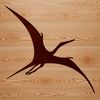 A silhouette illustration of a Pteranodon in flight, a prehistoric flying reptile from the Mesozoic era.