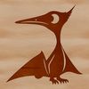 Flying Dinosaur Illustration A prehistoric Pteranodon flying above the ground in a detailed vector illustration.