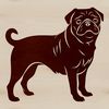 Cute Pug Standing Image A small, adorable dog breed standing on its hind legs.