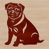 Cute Sitting Pug Profile A sitting pug dog in a compact breed profile.