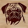 Vector Pug Head Graphics Close-up drawing of a pug's face