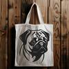 Adorable Pug Portrait A close-up illustration of a pug's head, suitable for clip art and vector design.