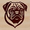 Puppy Love Vector Graphic A simple illustration of a pug's head.