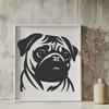 Pug In SVG, PNG, PDF And DXF Formats