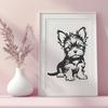 Artistic Yorkshire Terrier Decal