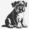 Sitting Bulldog Illustration