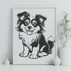 Creative Sitting Shetland Sheepdog Illustration