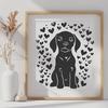 Sitting Weimaraner Digital Drawing - Free DXF