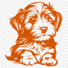 Cute Sitting Puppy Digital Artwork