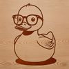 Cute Cartoon Duck with Glasses A cartoon duck wearing glasses in a digital vector format.