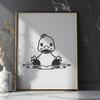 Quacking Cute Line Art Duck Illustration A simple line art illustration of a duck in various poses and styles.