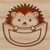 Vector Pocket Pal A small, spiny hedgehog sitting on the edge of a pocket or purse.