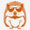 A cartoon hedgehog wearing sunglasses in various poses.