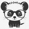An illustration of a wild possum wearing glasses in vector format.