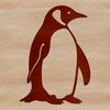 Standing Penguin Vector Graphic A black-and-white illustration of a standing penguin with distinctive feathers and flippers.
