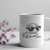 Cartoon Salamander Silhouette An illustration of a salamander wearing sunglasses in a cartoon style.