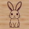 Stylized Bunny Iconography Download A stylized rabbit sitting on its hind legs, suitable for vector design projects.
