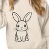 Free Rabbit Vector Graphics Design A sitting rabbit with its full body visible, suitable for various design purposes including vector art and clip art.