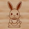 Friendly Sitting Bunny Icon A sitting rabbit with a calm demeanor, suitable for use in various contexts including design projects.